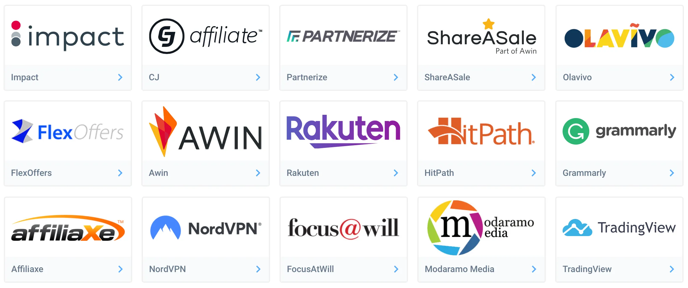 The best affiliate programs are integrated in AnyTrack
