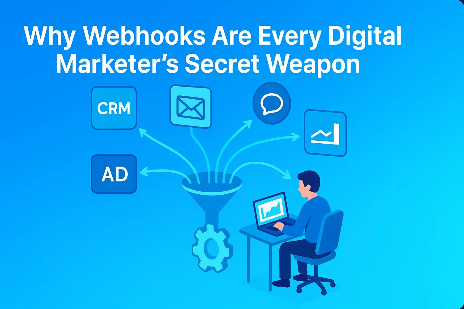 a marketing using webhooks to connect its marketing tools.
