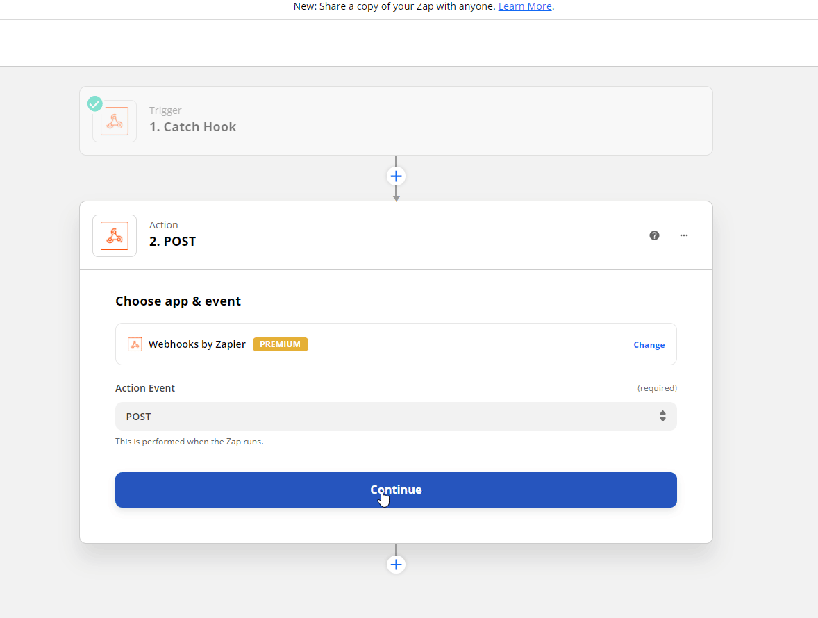 Use Zapier to fire webhook for conversion tracking